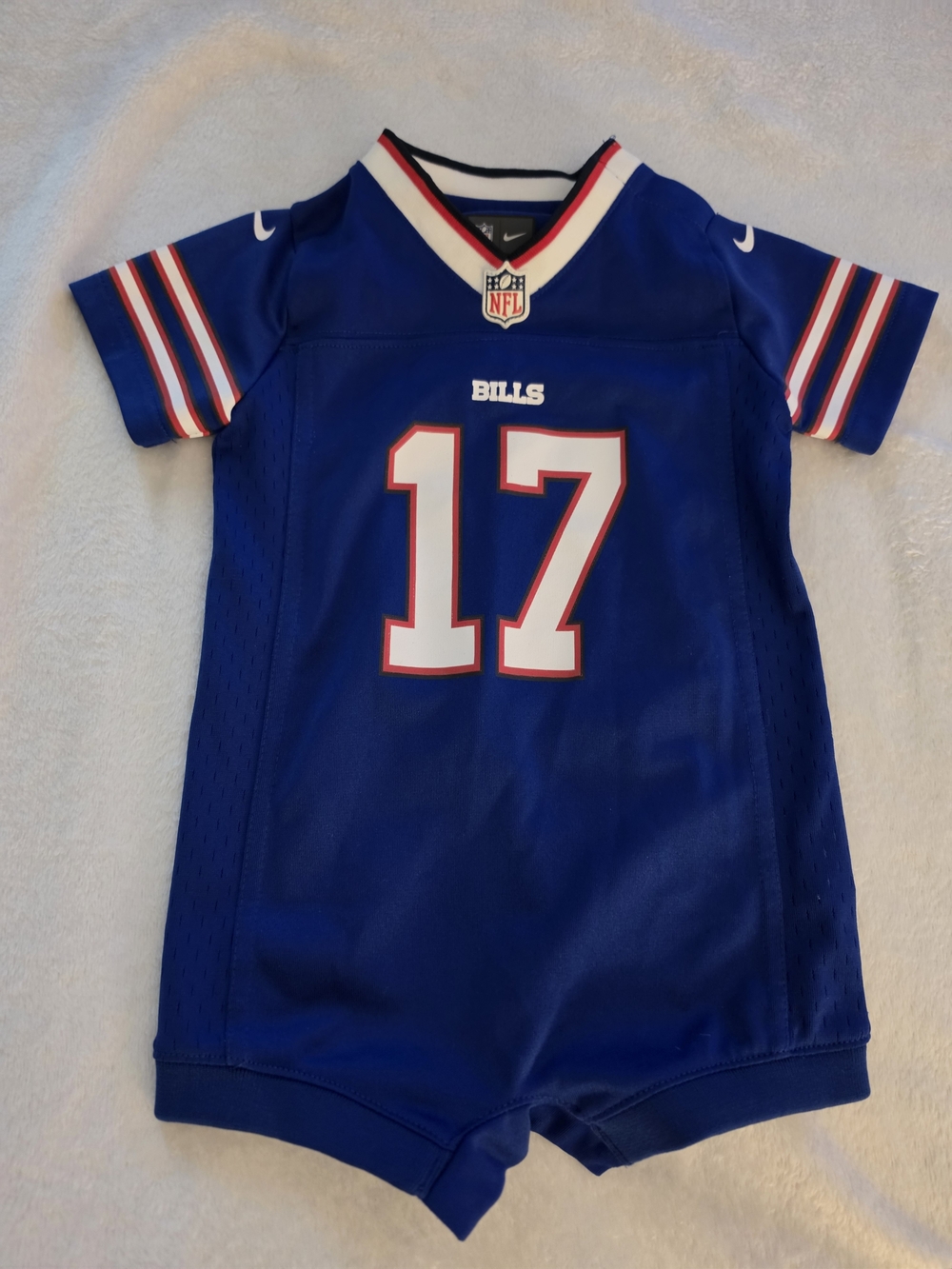 NFL Kids Blue Buffalo Bills #17 Jersey Romper 6-9m